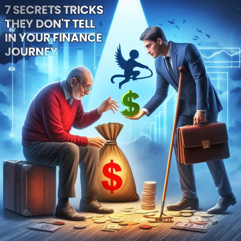 an experienced person helping a normal person by giving secret tricks for this finance journey