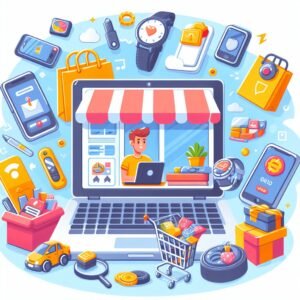 A passive income earner building an online store with latest gadgets and gizmos 