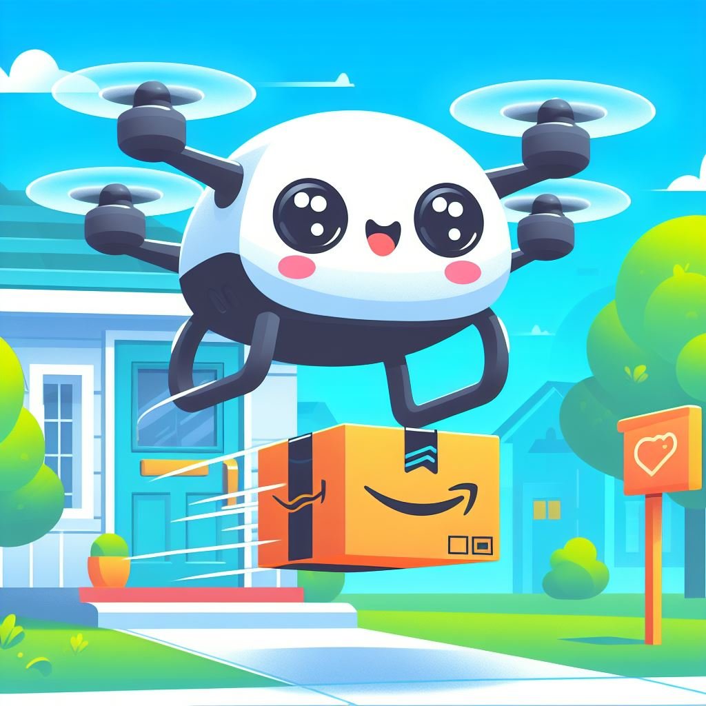 Amazon's Happy Drone Showing Growth and Happiness in Amazon