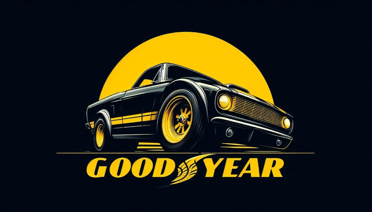 An iconic car by Goodyear that has Goodyear tyre.